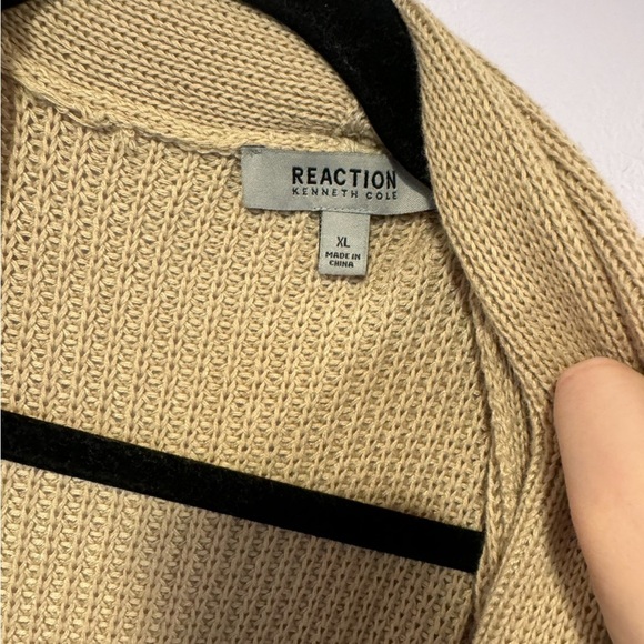Kenneth Cole Reaction tan long knit cardigan - Picture 2 of 3